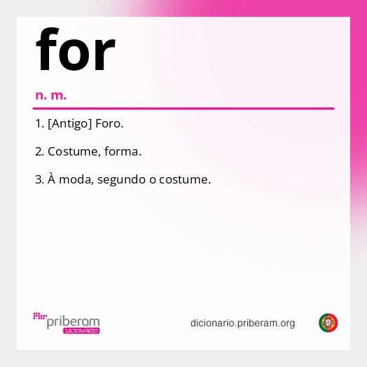 Significado de for